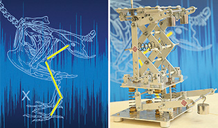 The X-shaped anti-vibration structure developed based on the limb structures of birds in vibration control.