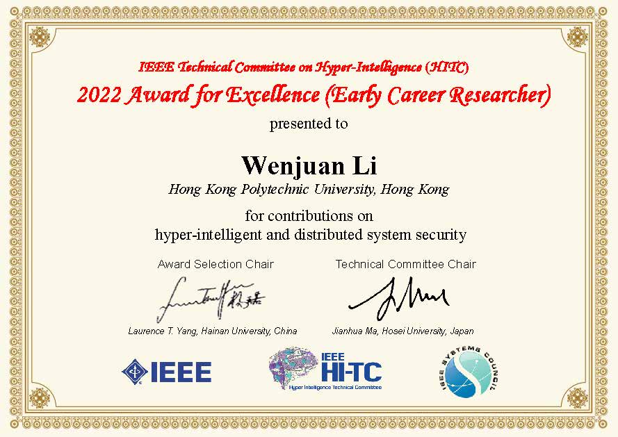 2023-02-13 The IEEE HITC-Award-2022-Wenjuan LI