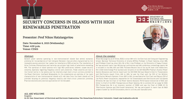 2023-11-08 SECURITY CONCERNS IN ISLANDS WITH HIGHRENEWABLES PENETRATION - Seminar