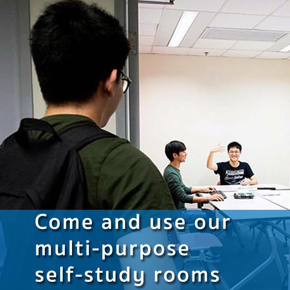 Come and use our multi-purpose self-study rooms