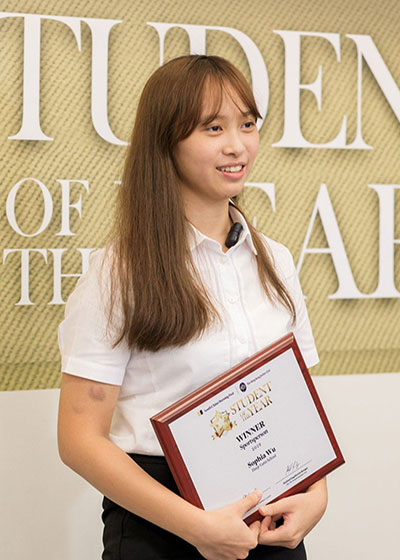 Miss Sophia Wu Wins Student of the Year Award (Sportsperson)