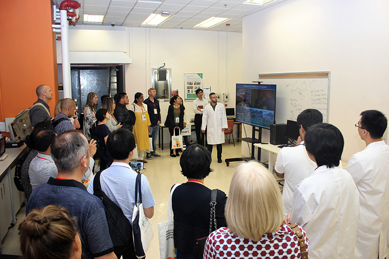 Some counsellors touring the Fire Engineering Lab