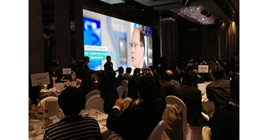 The guests watching a video featuring Ir Dr Lo