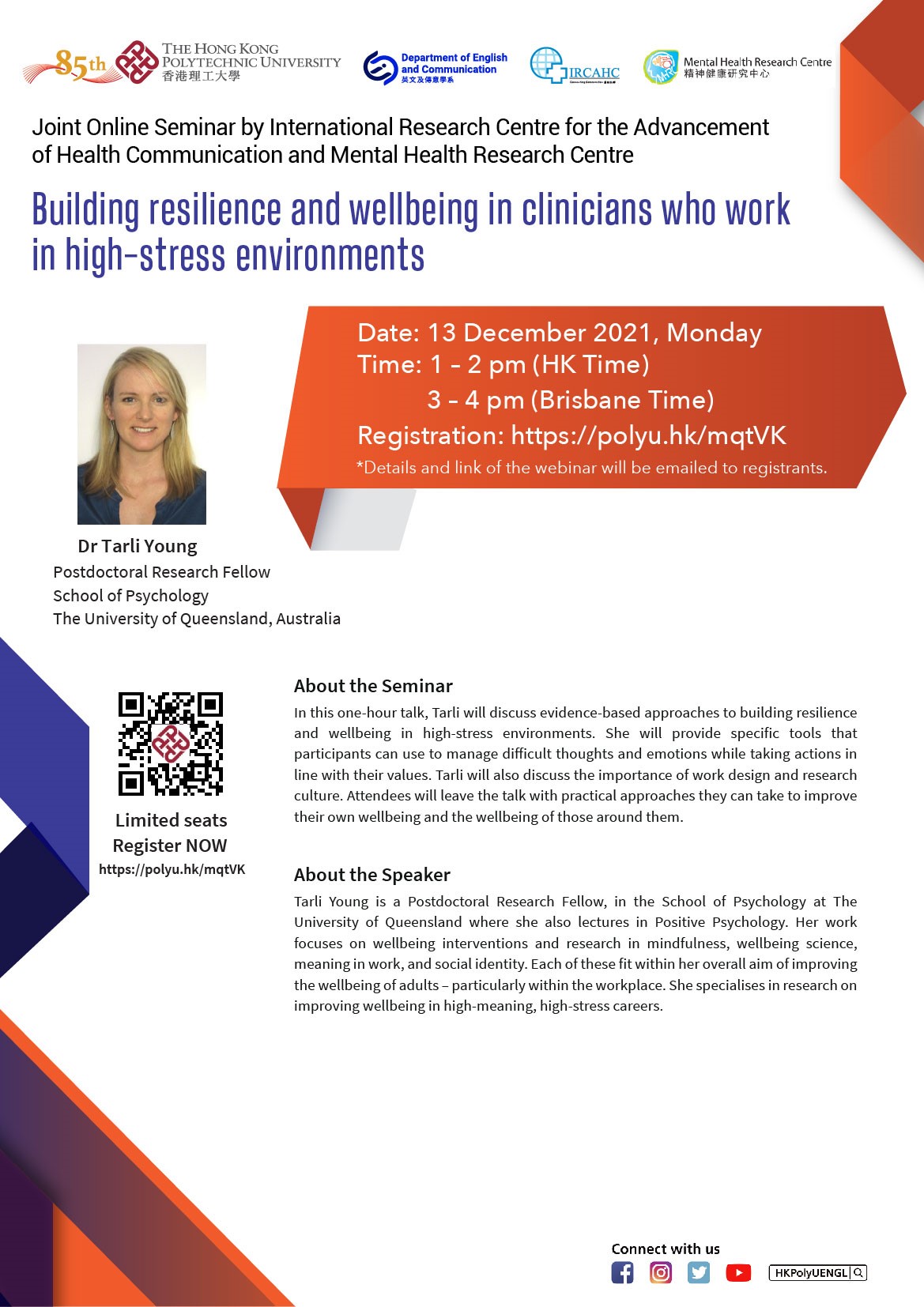 Building resilience and wellbeing in clinicians who work in high-stress environments poster