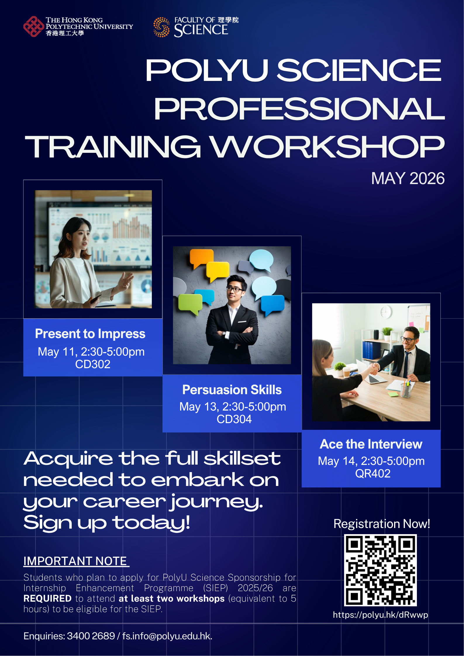 PolyU Science Professional Training Workshops in May 2026