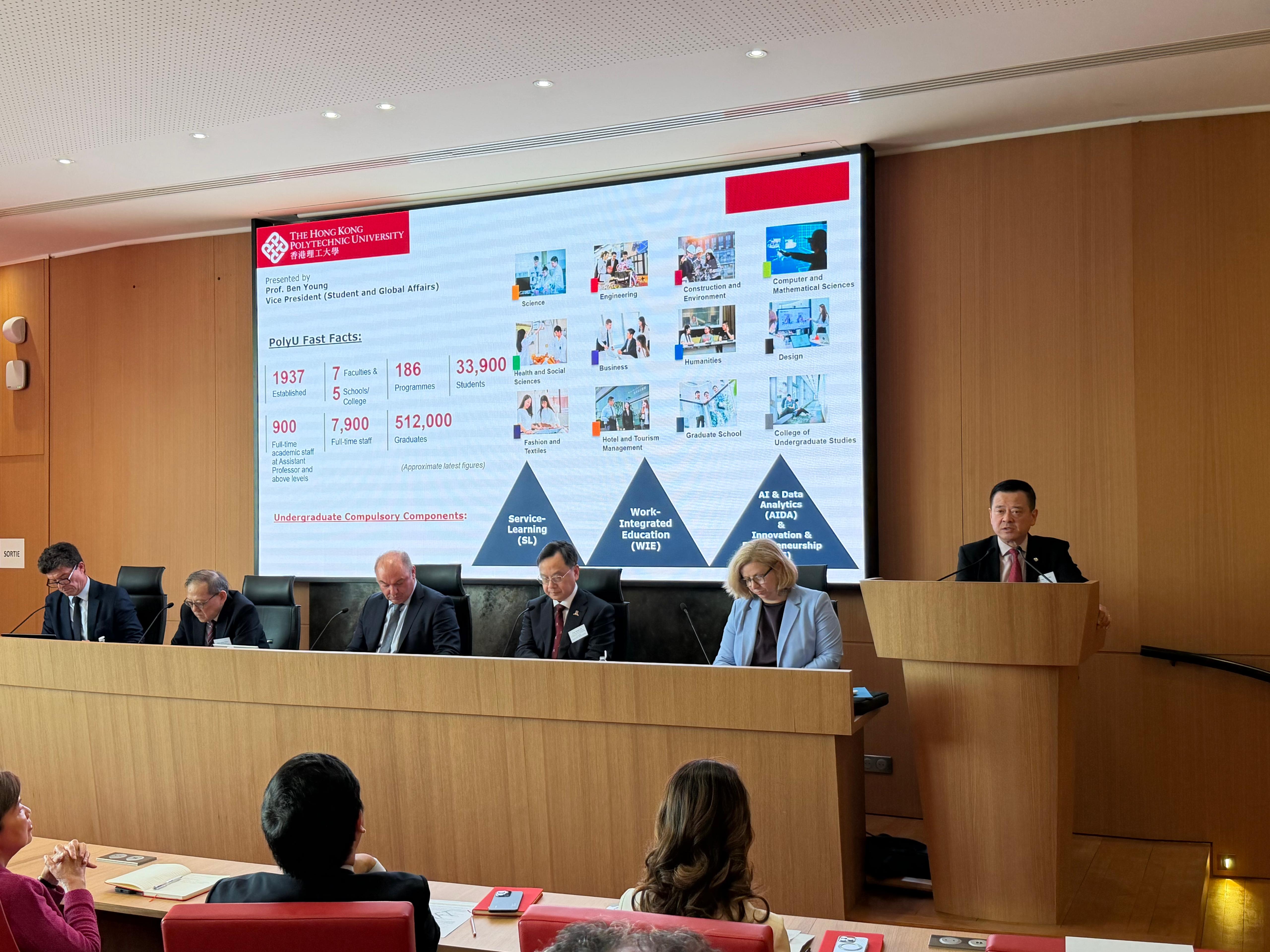 Prof. Ben Young, PolyU Vice President (Student and Global Affairs), represented the University and presented its institutional vision.