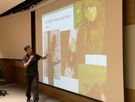 Guest speaker talking on some cool spider facts