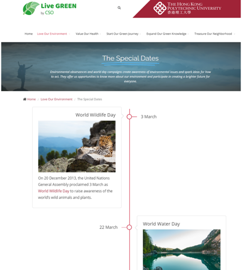 Live GREEN platform presents information on various environmental dates