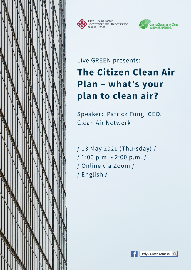 Poster - Live GREEN presents: The Citizen Clean Air Plan – what’s your plan to clean air?