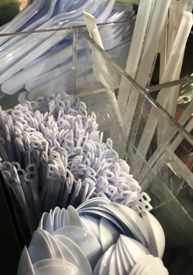 Plastic disposable cutleries often come together with takeaways