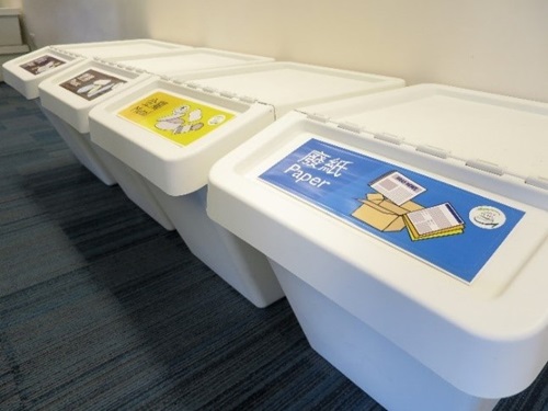 Promoting waste minimisation at source and recycling on campus