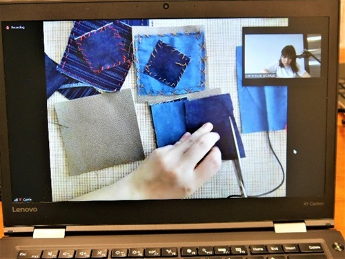 Turning old denim into mug pads