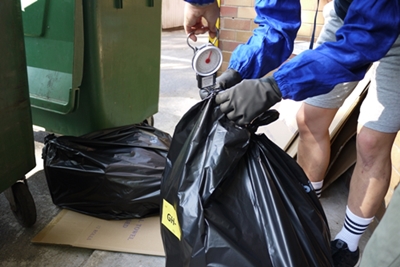 Random sampling of refuse bags with target weight, location and floors