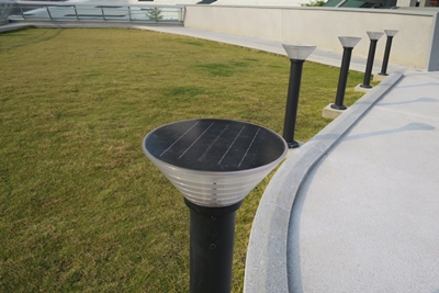 Solar park lights demonstrate renewable energy in action