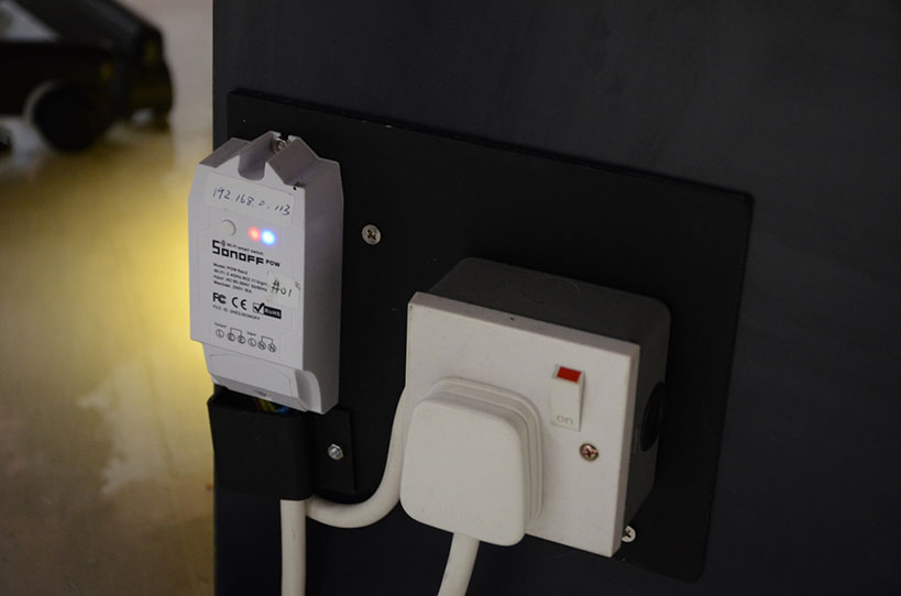 Smart plugs and lighting and monitoring panels were installed in the workshops