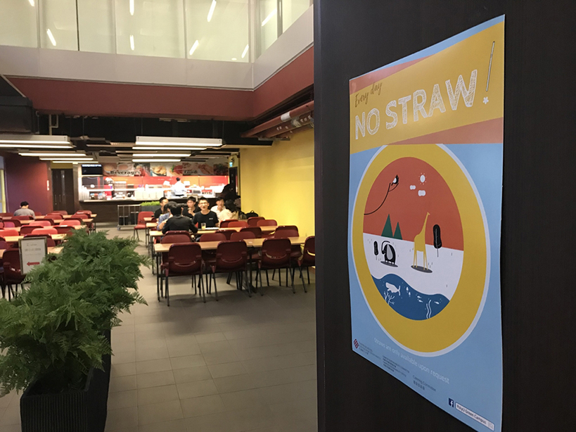 Campus catering outlets and Student Halls of Residence support No Straw Every Day