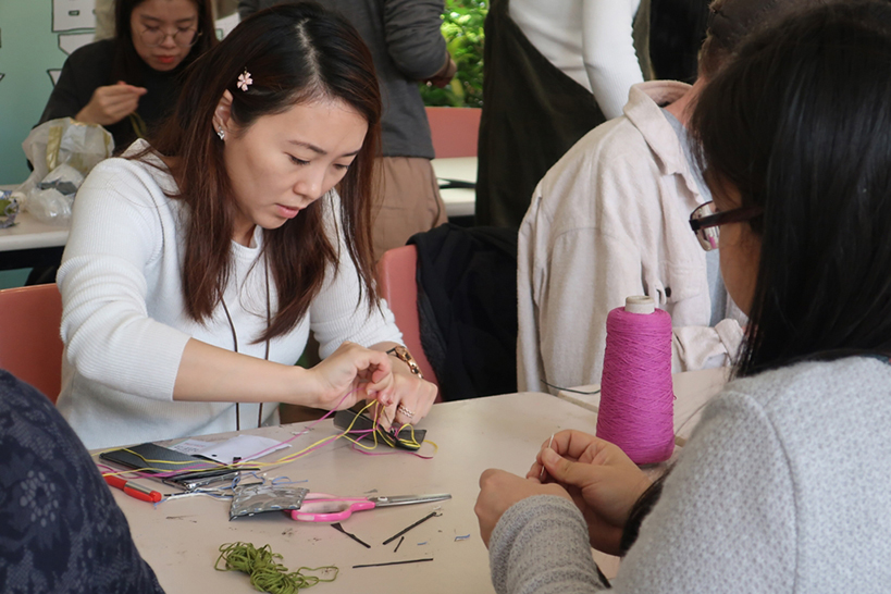 Participants upcycled sea glass to accessories and turned used car tires into luggage tags