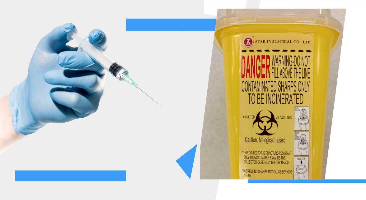 use sharps box safely