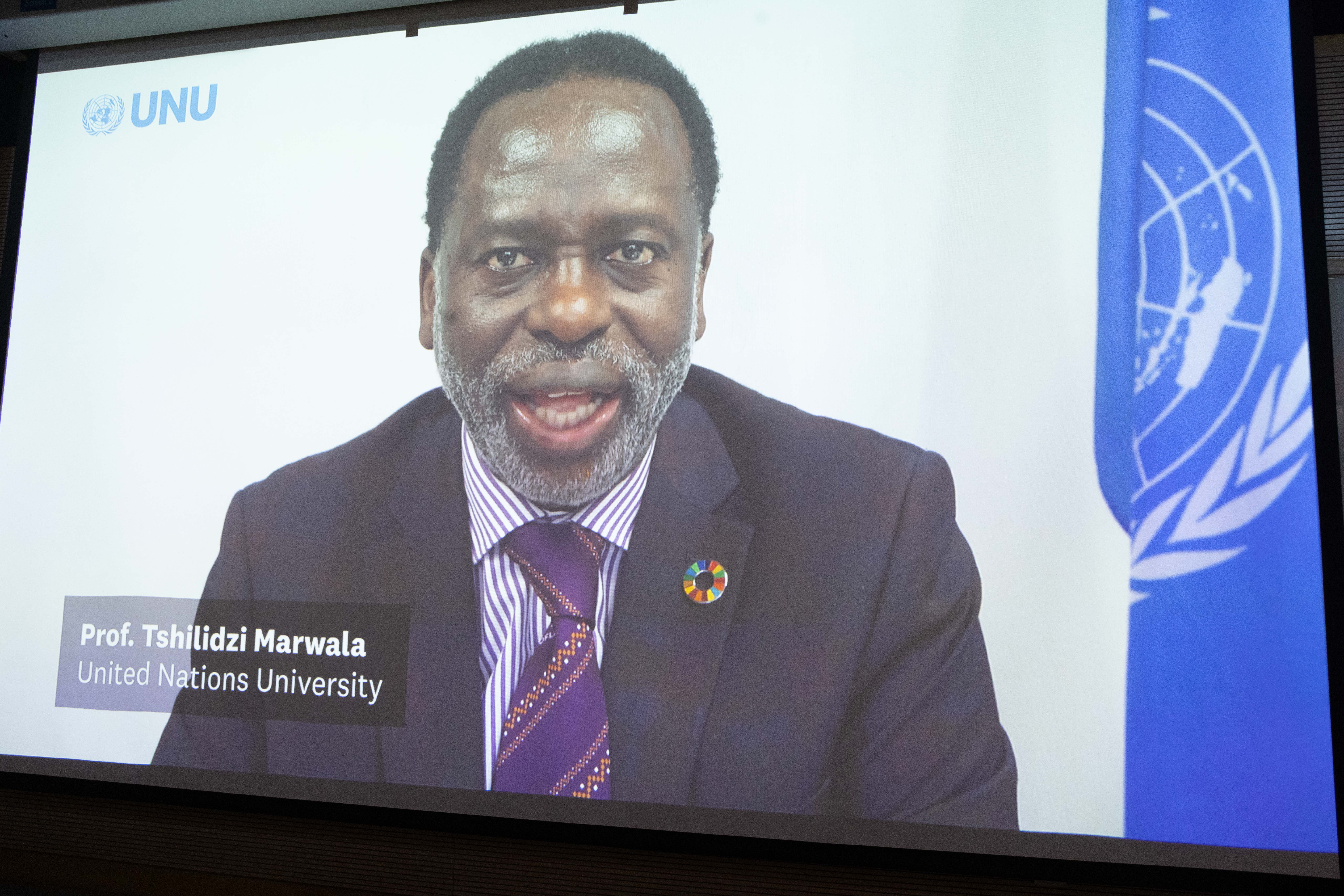 Prof. Tshilidzi MARWALA, Under-Secretary-General of the United Nations delivers an inspiring opening speech
