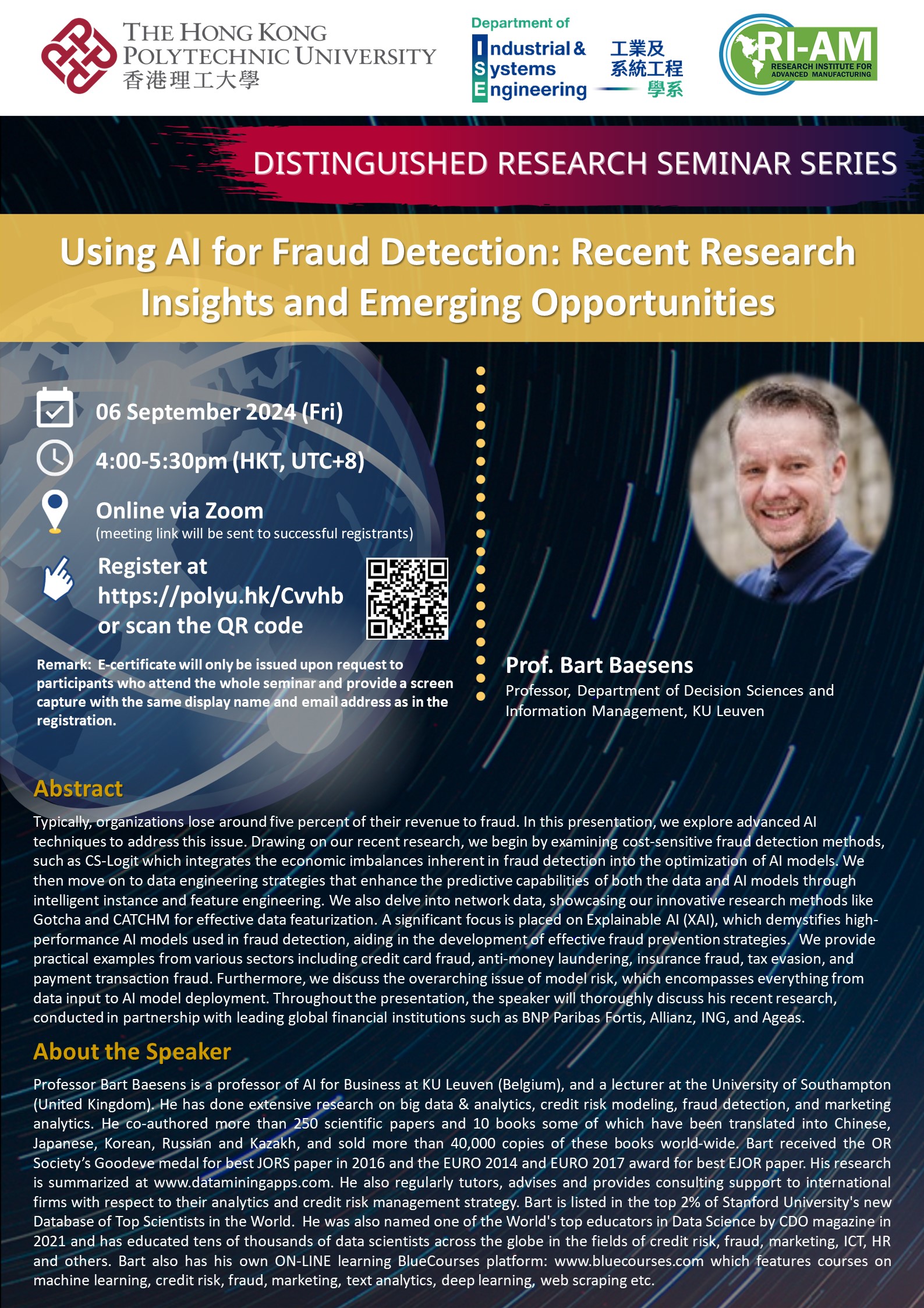 20240906Prof Bart BaesensISE Website Poster