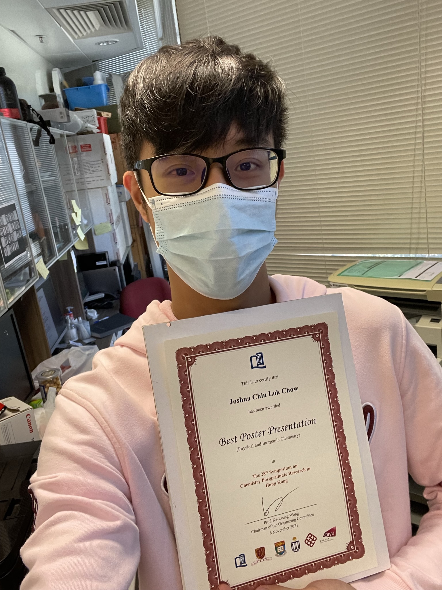 Poster Presentation Awardee - CHOW Chiu Lok Joshua