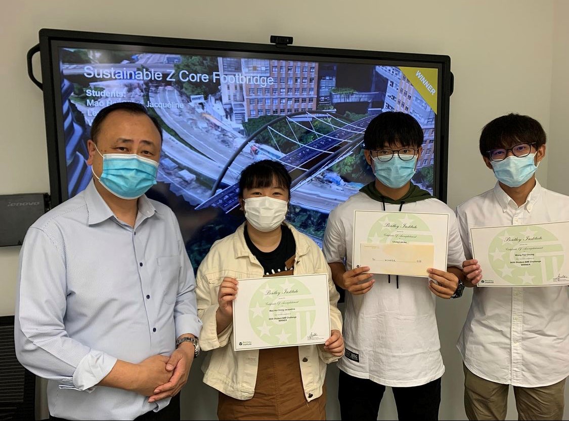 Winner (Jacqueline- 2nd left) of 2020 Student BIM Challenge