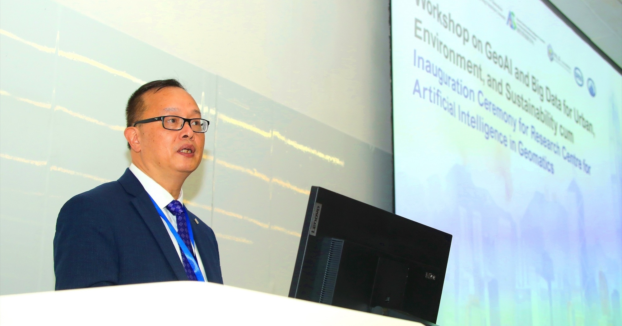 Conference Chair, Prof. Qihao WENG, Chair Professor of Geomatics and Artificial Intelligence at LSGI, delivered a welcome speech to commence the event.