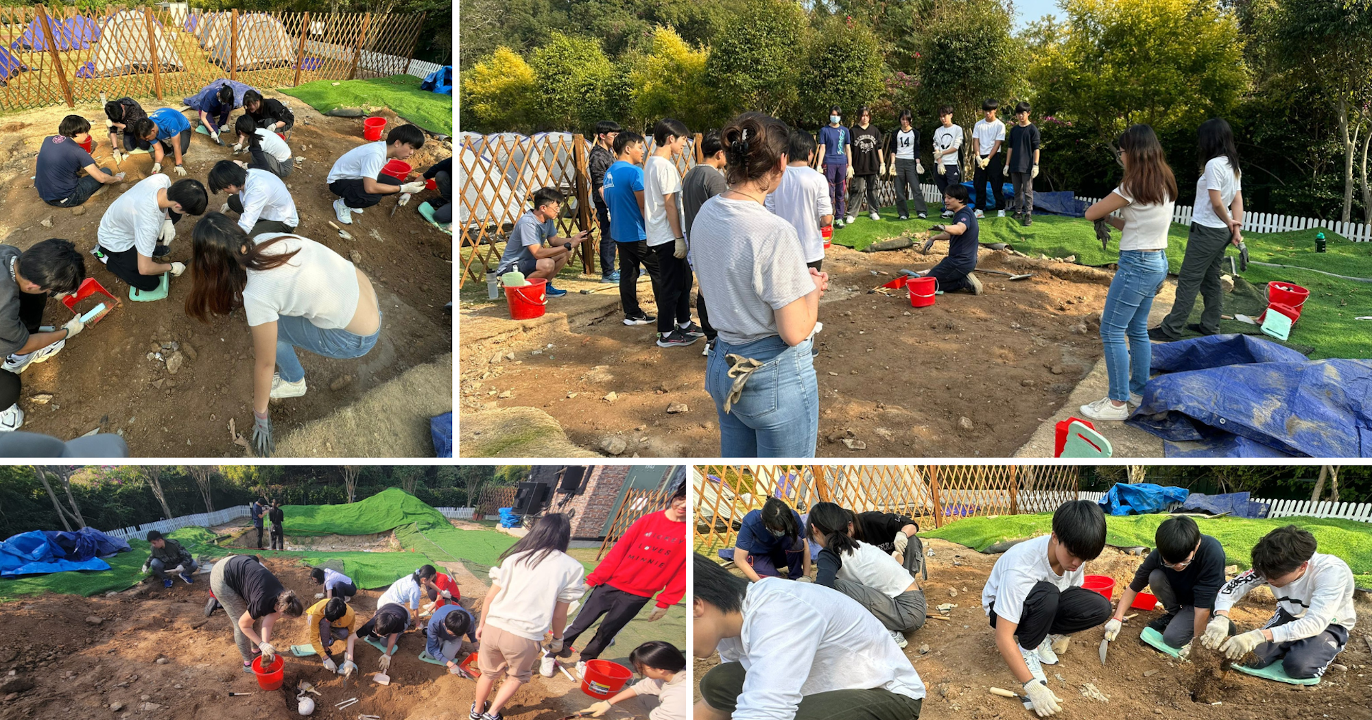 A group of teachers and S.4/S.5 students from St. Stephen's College actively participated in the archaeological excavation workshop