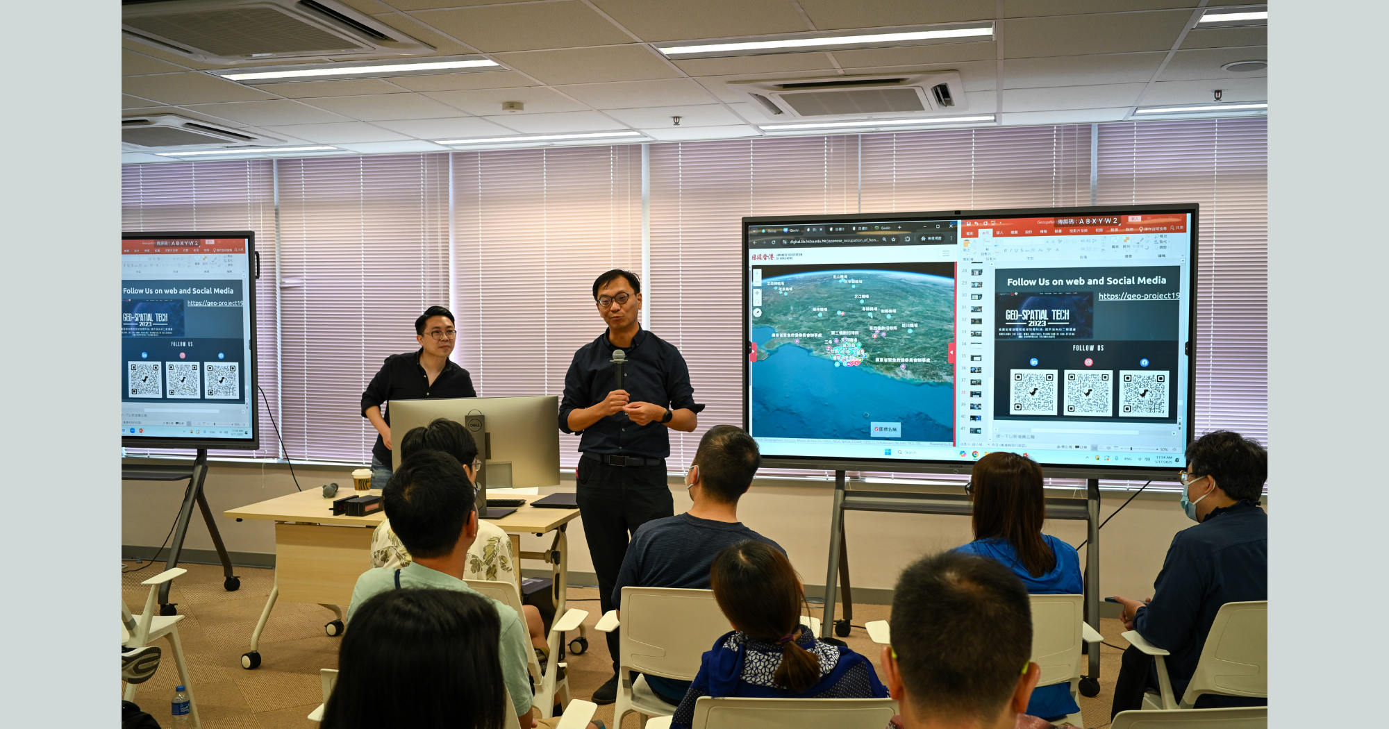 Feature talk " Unfolding HK Lost WWII Heritage with Geo-Spatial Science " was delivered by Ir. Prof. Wallace Lai and Prof. Chi Man Kwong.