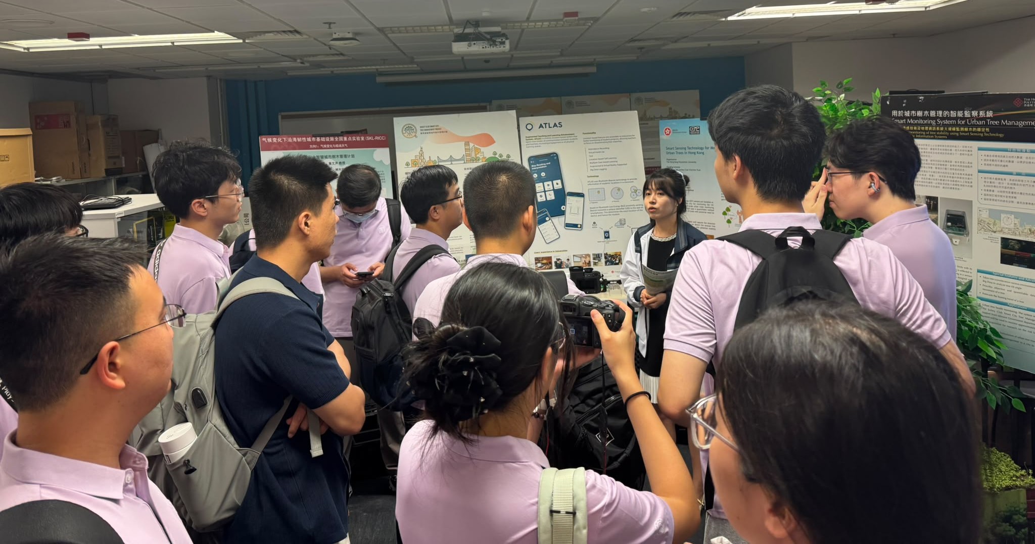 The Tongji University delegation touring the Remote Sensing Laboratory