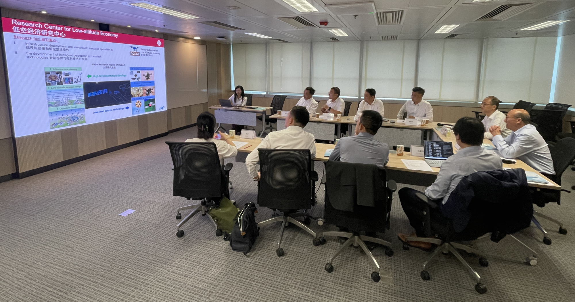 The delegation meets with representatives of the Department of Aeronautical and Aviation Engineering (AAE).