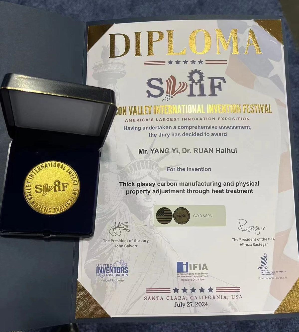 SVIIF 2024 Gold Medal_Silicon Valley International Invention Festival_Dr Ruan HH (2)