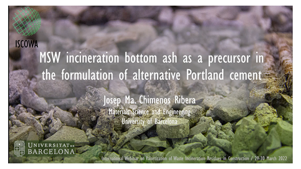 RCRE_09_MSW incineration bottom ash as a precursor in the formulation of alternative Portland cement