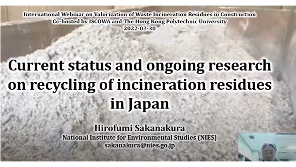 RCRE_10_Current status and ongoing research on recycling of incineration residues in Japan