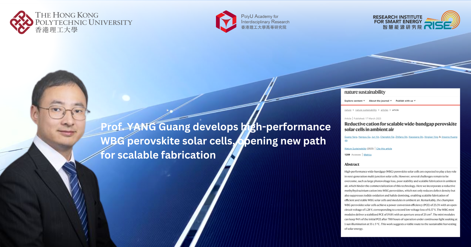 20250325_Prof YANG Guang develops high-performance WBG perovskite solar cells opening new_EN