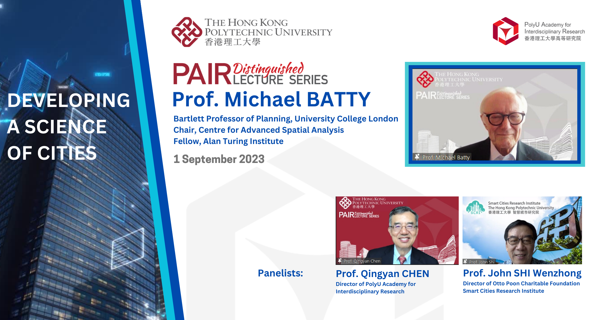 NE01Prof Michael BATTY from University College London delivers distinguished lecture on science of c