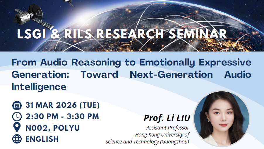 Banner LSGI  RILS Research Seminar by Prof Li LIU on 31 Mar
