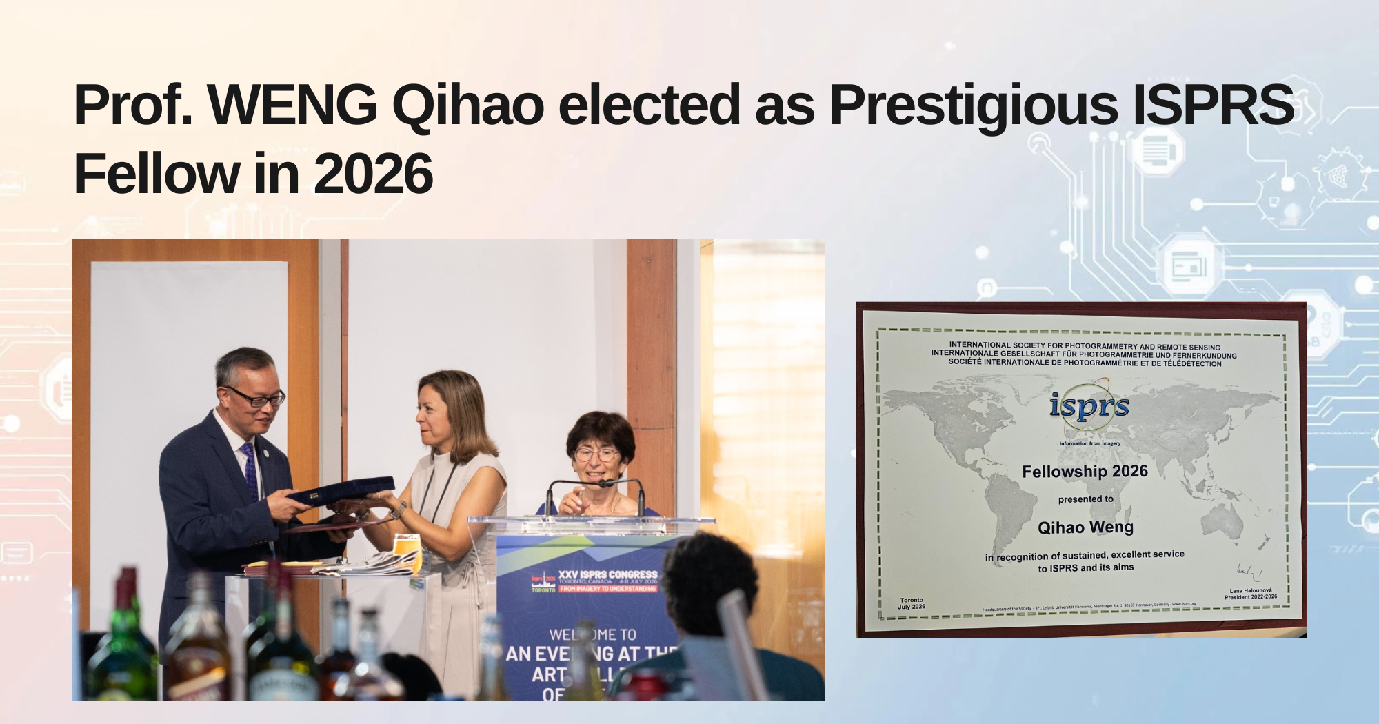 20260713BannerProf WENG Qihao elected as Prestigious ISPRS Fellow in 2026