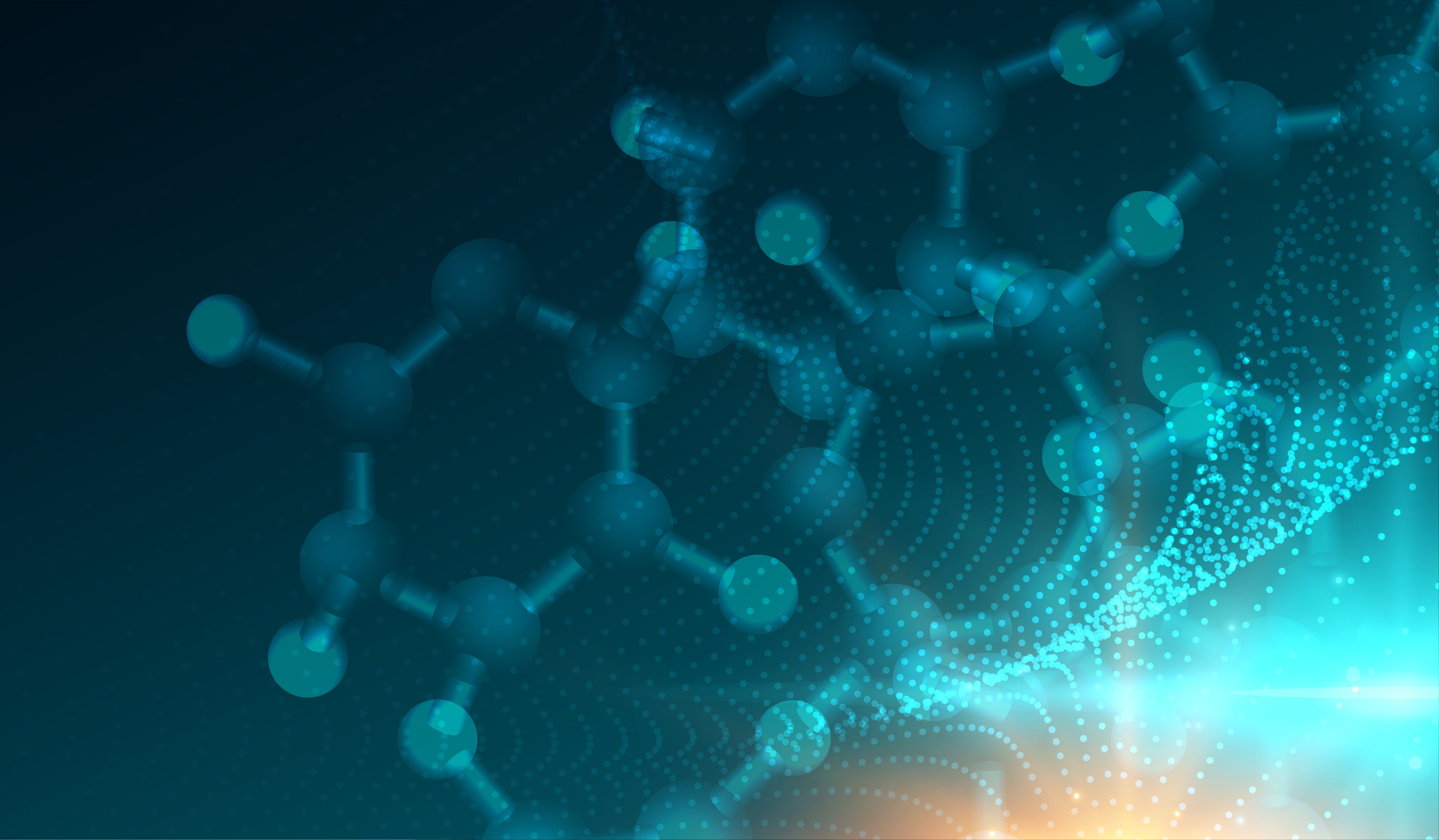 green and blue molecule