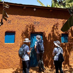 In a Service-Learning project held in Rwanda, PolyU students help install solar panels to generate electricity for rural households.