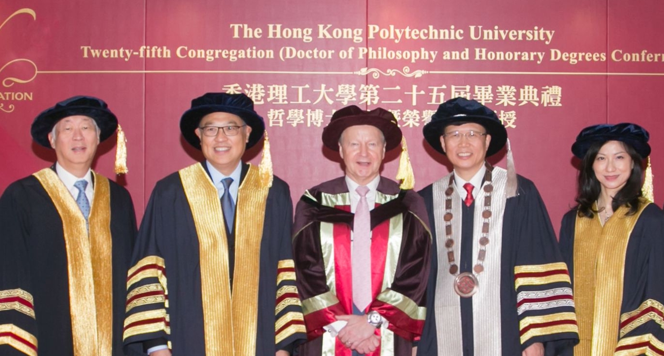 Ms Loretta Fong (right) attending the University’s Congregation