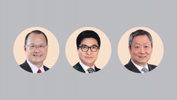 (From left) Dr the Hon. Jonathan Choi Koon-shum, GBM, GBS, JP; Mr Martin Lee Ka-shing, GBS, JP; and Dr Kelvin Wong Tin-yau, SBS, JP