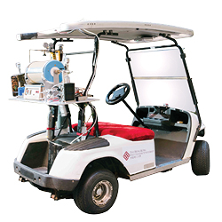 The PolyU-developed ammonia-powered golf cart