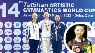 Gymnast Angel wins bronze in major tournament