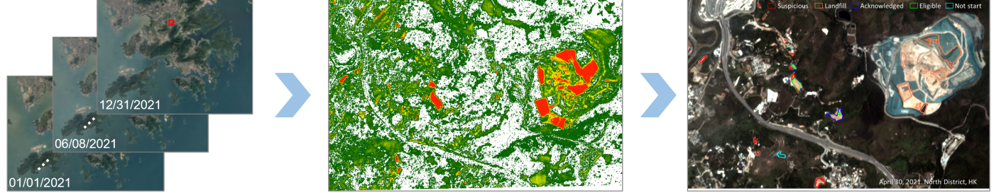 spatial images to mitigate the problem of C&D dumping