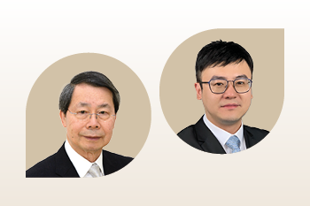 鎮泰有限公司主席及創辦人黃鐵城博士(左)與黃鐵城智能機器人青年學者鄭湃博士