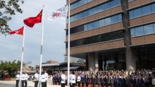 PolyU holds National Day Flag-raising Ceremony at new University Square