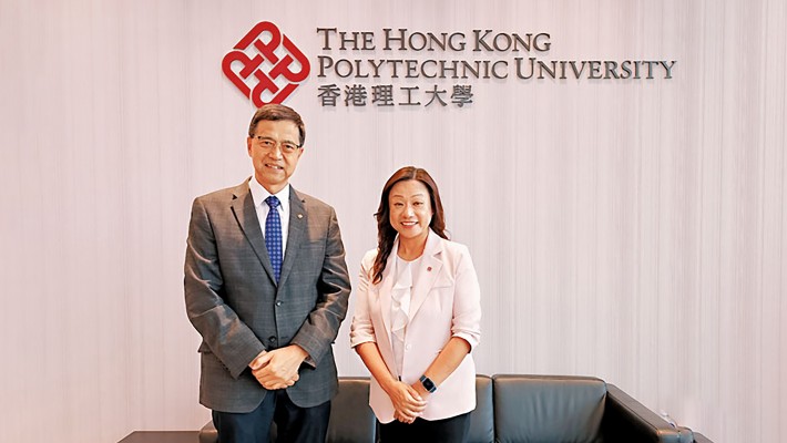Prof. Geoffrey Q. P. Shen, Associate Vice President (Global Partnerships) (left) and Dr Laura Lo, Associate Vice President (Institutional Advancement).