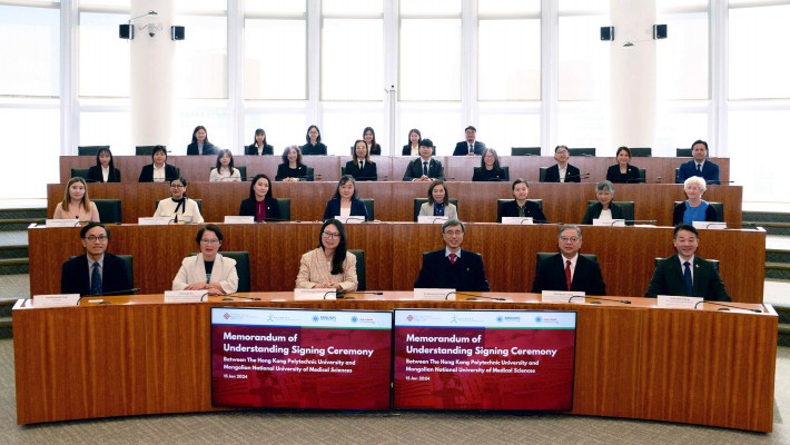 The PolyU Department of Rehabilitation Sciences signed an MoU with the Department of Physical and Occupational Therapy of the School of Nursing of the Mongolian National University of Medical Sciences.