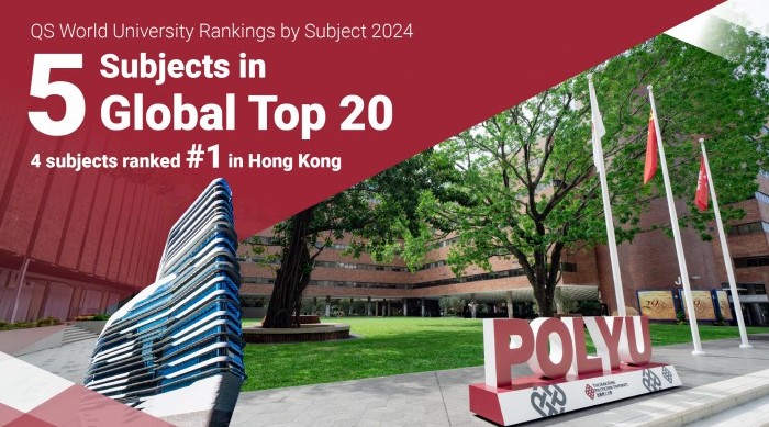 PolyU excels in multiple disciplines in QS World University Rankings by Subject 2024